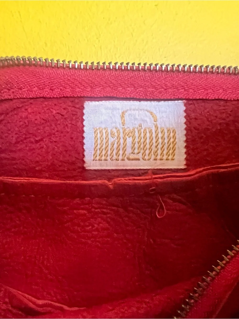 Vintage MARGOLM Red Leather Hobo Shoulder Bag